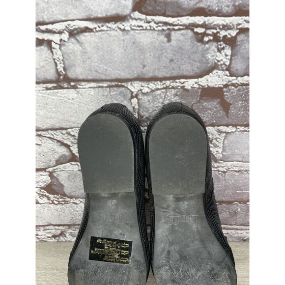 Ted & Muffy Black Leather Bow Slip On Heel Pump Shoes Women’s Sz 36EU/6M US - Picture 6 of 16